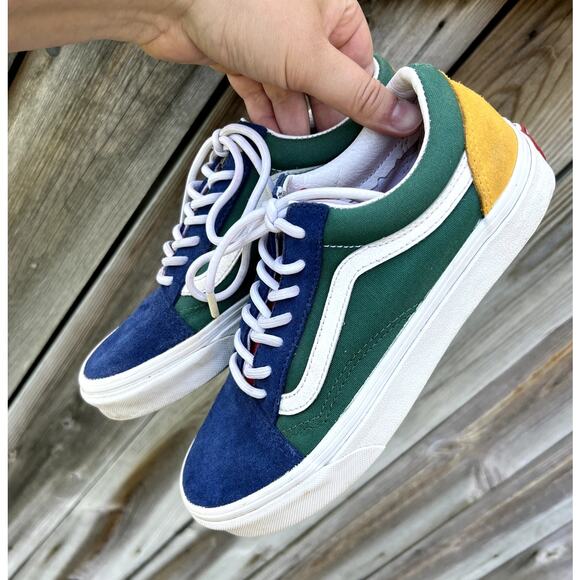Vans Old Skool Retro Primary Color Sneakers 5.5M / 7W Suede Canvas EUC - Picture 1 of 7